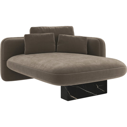 Overlap Chaise by Caracole in whisper of gold. Made from stone in a transitional style.