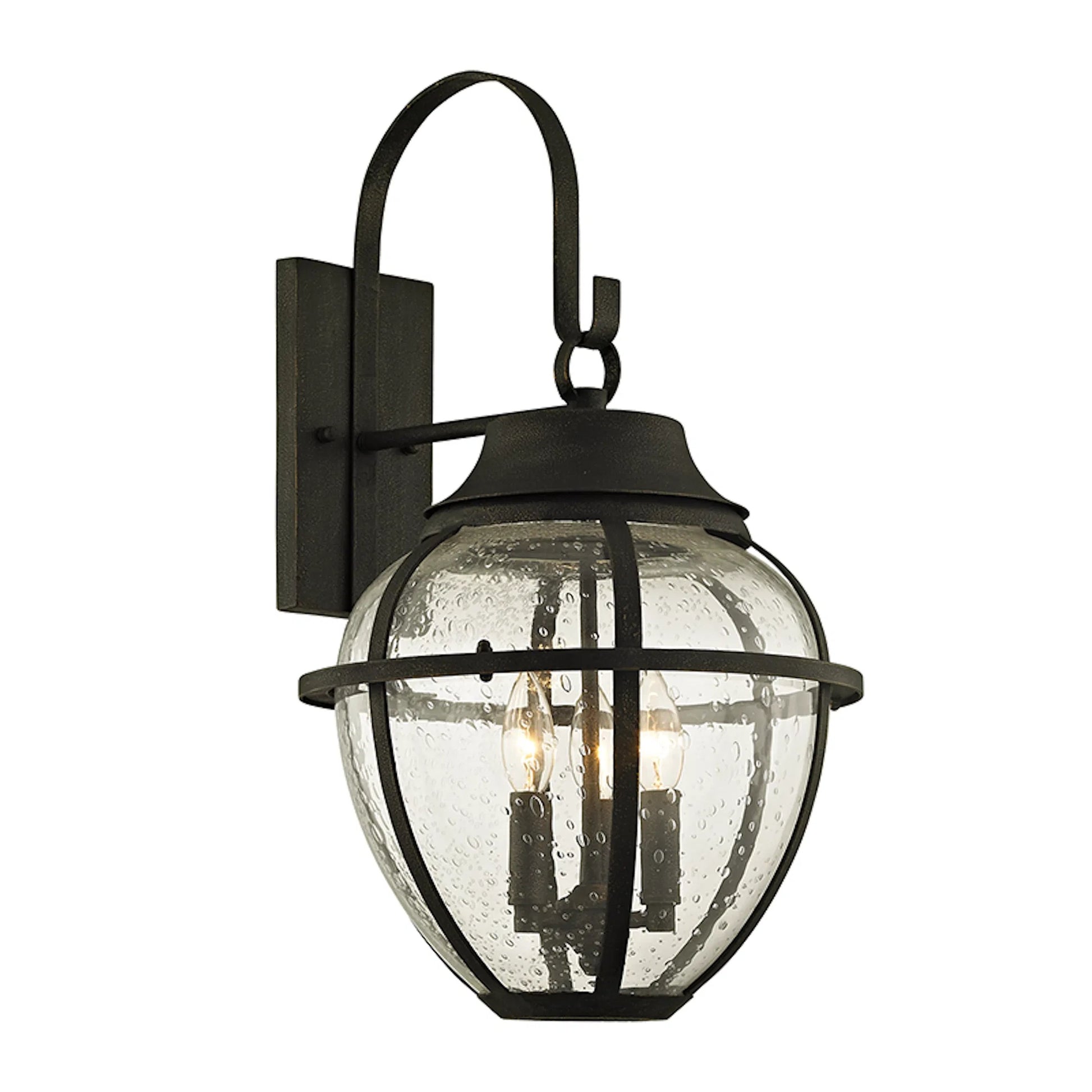 Bunker Hill Wall Sconce by Troy in vintage bronze. Made from hand worked iron in a unique style.
