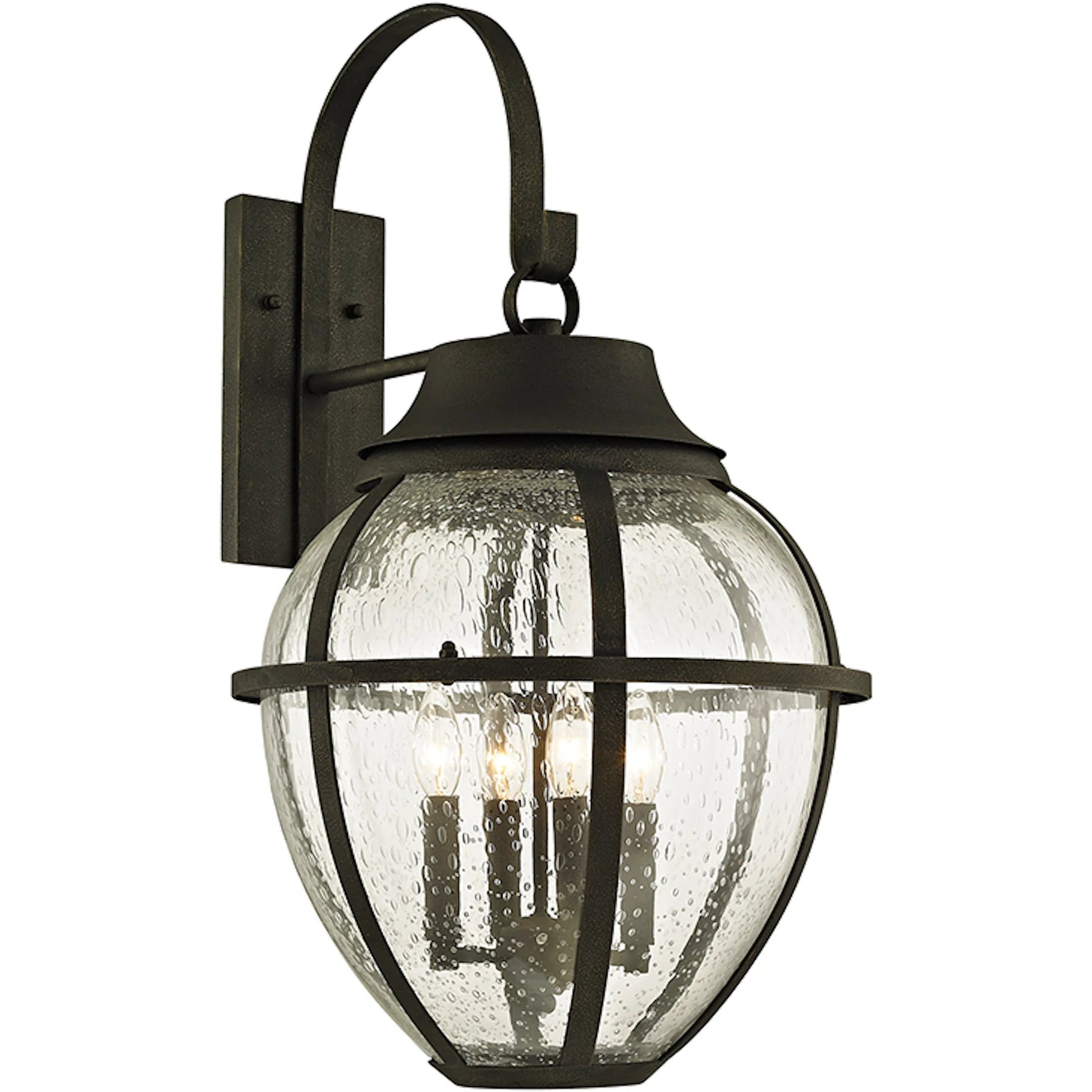 Bunker Hill Wall Sconce by Troy in vintage bronze. Made from hand worked iron in a unique style.