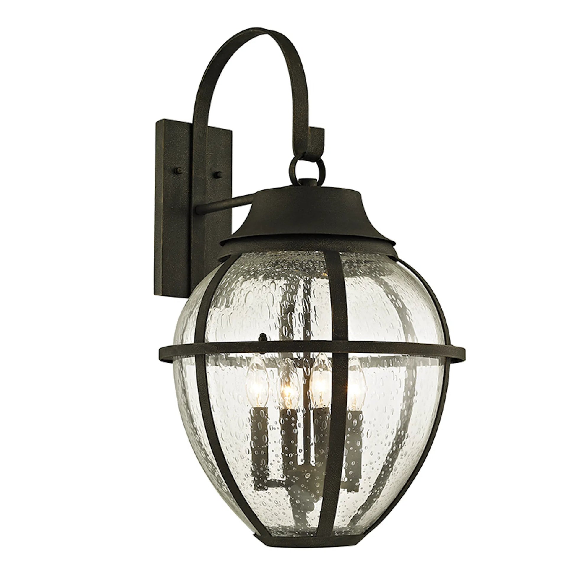 Bunker Hill Wall Sconce by Troy in vintage bronze. Made from hand worked iron in a unique style.