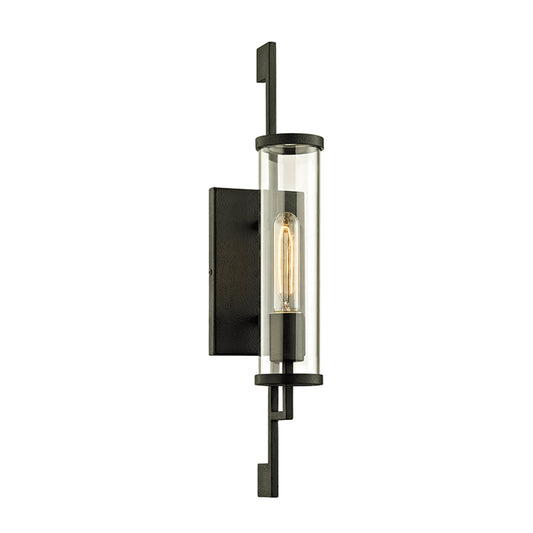 Park Slope Wall Sconce by Troy in forged iron. Made from hand worked iron in a modern style.