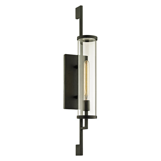 Park Slope Wall Sconce by Troy in forged iron. Made from hand worked iron in a modern style.