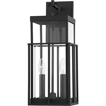 Longport 1 Light Exterior Wall Sconce by Troy in textured black. Made from aluminum, stainless steel in a transitional style.