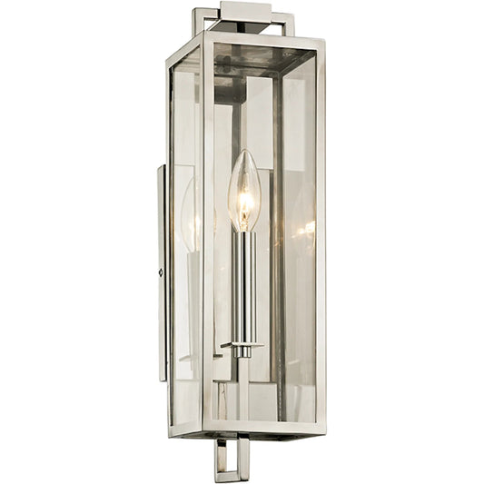 Beckham Stainless Steel Wall Sconce by Troy in stainless steel. Made from hand worked iron in a cottage & farmhouse style.
