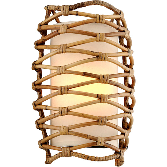 Balboa Wall Sconce by Troy in bronze. Made from hand worked iron in a cottage & farmhouse style.