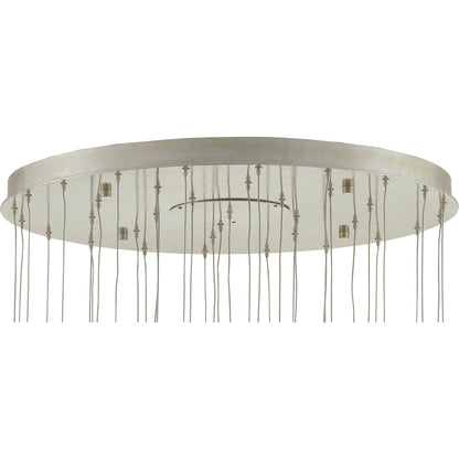 Finhorn 36-Light Round Multi-Drop Pendant by Currey and Company in painted silver, pearl. Made from metal, mother of pearl in a modern style.