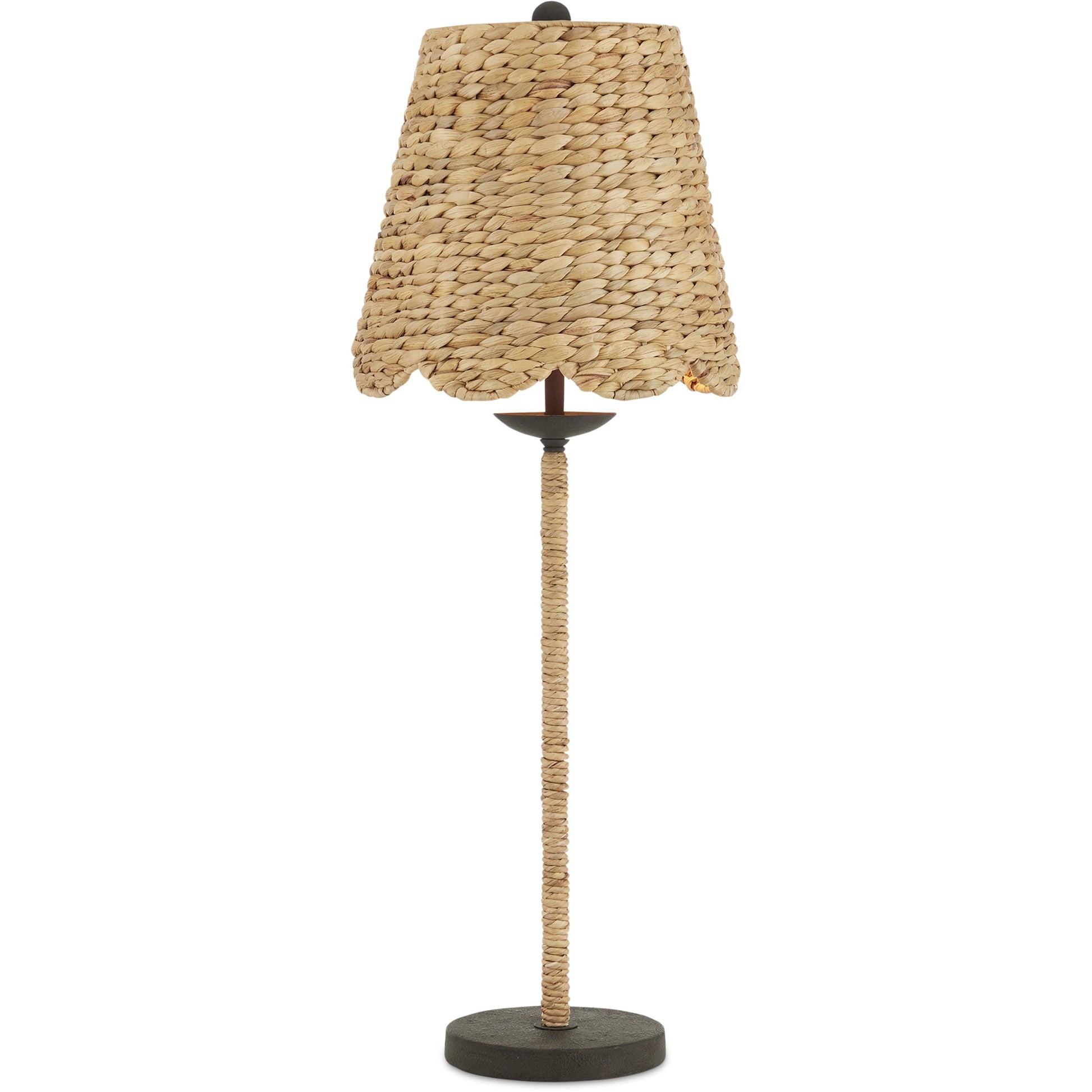 Annabelle Table Lamp by Currey and Company in natural, mole black. Made from metal in a cottage & farmhouse style.