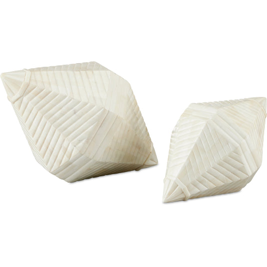Pavi Bone Prism Set by Currey and Company in natural. Made from bone in a modern style.