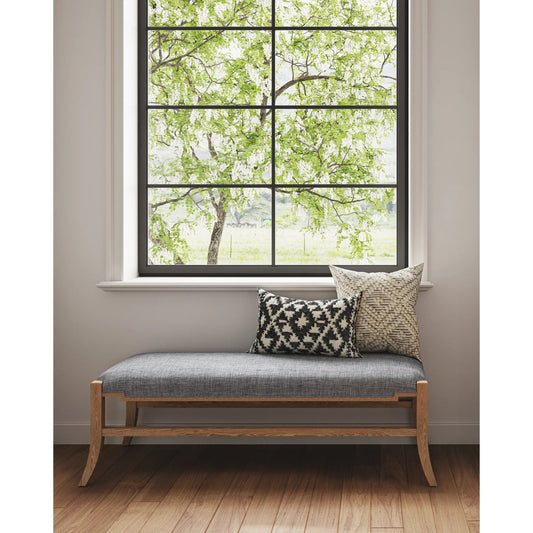 Melanie Bench by Currey and Company in blonde ash wood. Made from ash wood in a transitional style.