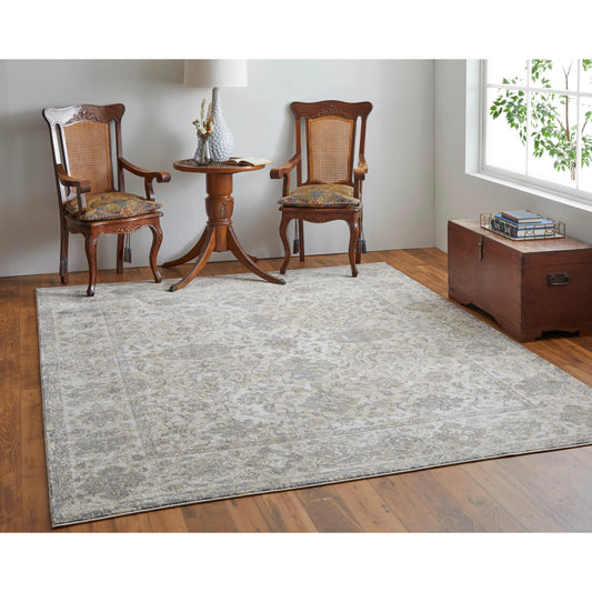 Celene Traditional Bordered Rug - 39L0F by Feizy in ivory, tan, gray. Made from viscose, polyester in a unique style.