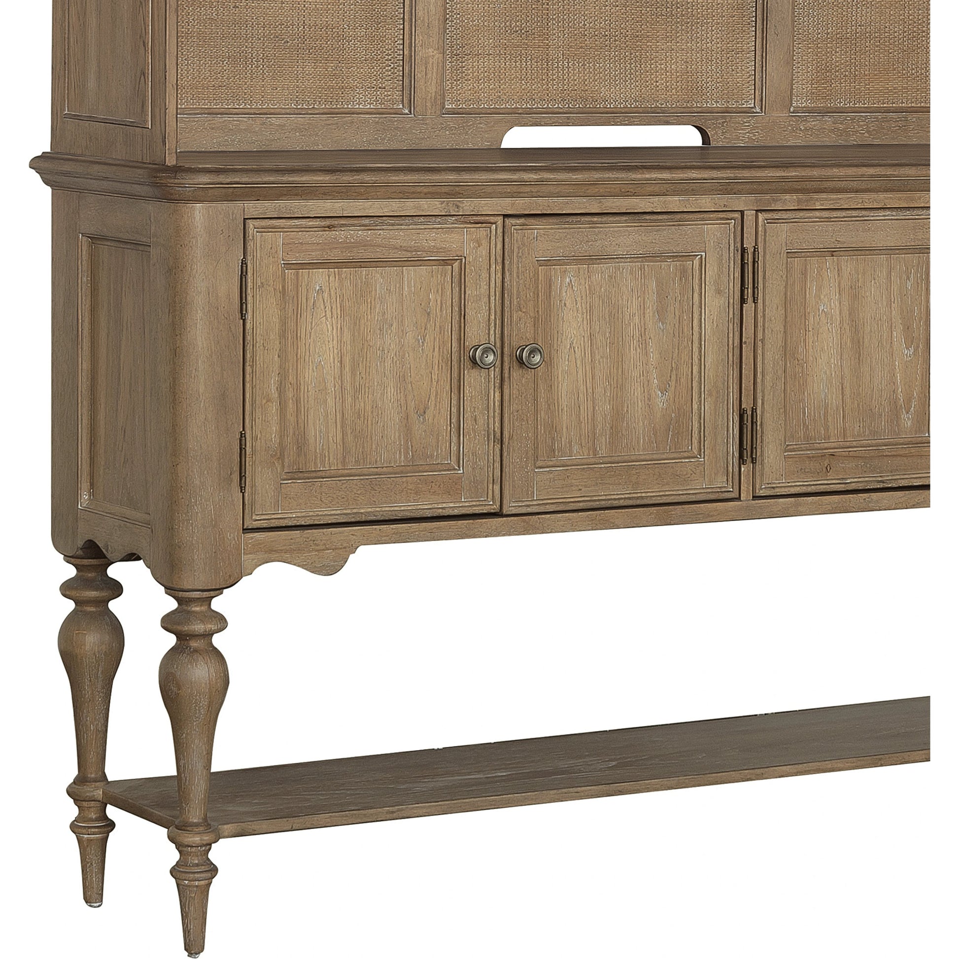 Weston Hills Sideboard by Pulaski Furniture in flax seed. Made from hardwood solids, hickory veneers in a traditional style.