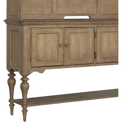 Weston Hills Sideboard by Pulaski Furniture in flax seed. Made from hardwood solids, hickory veneers in a traditional style.
