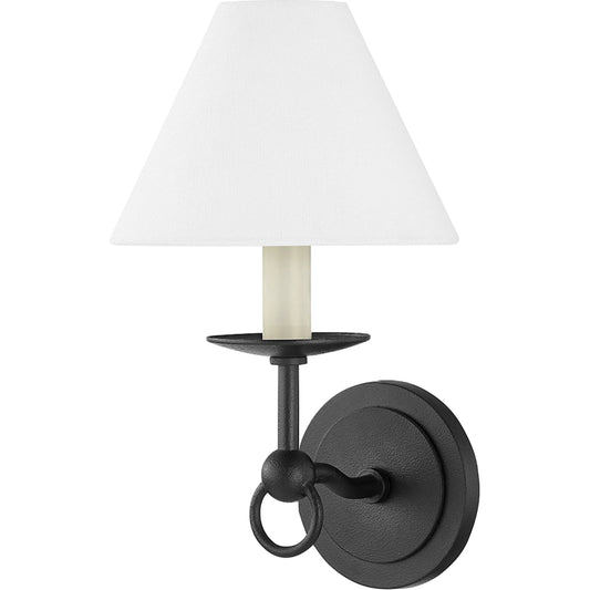 Massi Wall Sconce by Troy in forged iron. Made from steel in a transitional style.