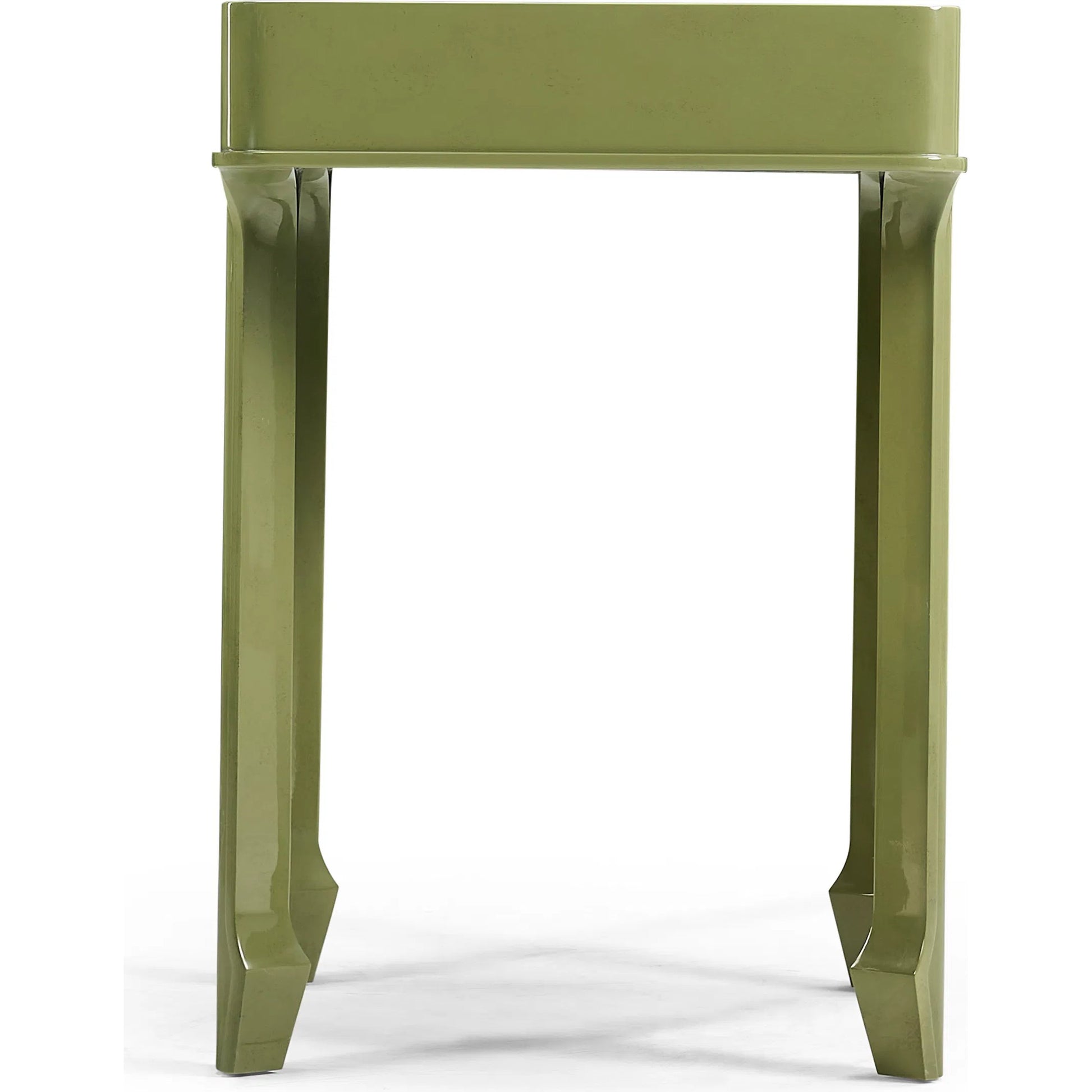 Polly Avo Rectangular End Table by Jonathan Charles in dor green lacquer. Made from beech in a eclectic & global style.