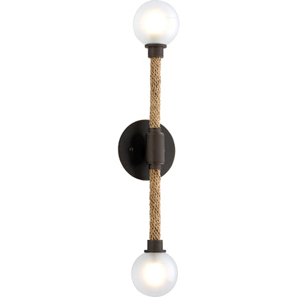 Nomad Wall Sconce by Troy in classic bronze. Made from hand worked iron in a unique style.