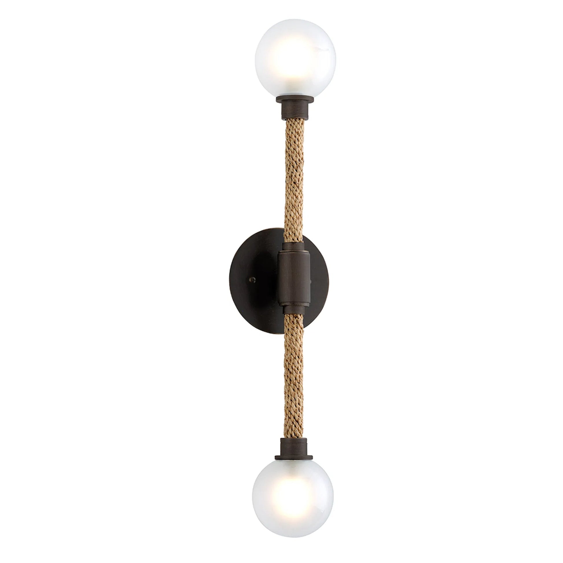 Nomad Wall Sconce by Troy in classic bronze. Made from hand worked iron in a unique style.