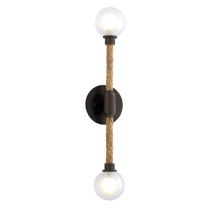 Nomad Wall Sconce by Troy in classic bronze. Made from hand worked iron in a unique style.