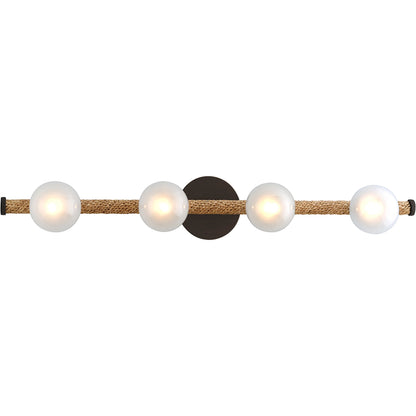 Nomad Vanity Light by Troy in classic bronze. Made from hand worked iron in a modern style.