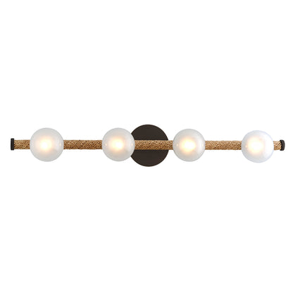 Nomad Vanity Light by Troy in classic bronze. Made from hand worked iron in a modern style.