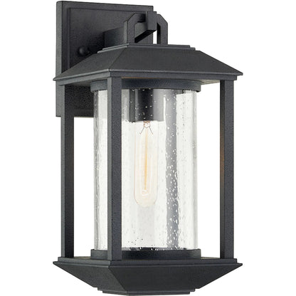 McCarthy Wall Light by Troy in weathered graphite. Made from hand crafted aluminum in a transitional style.