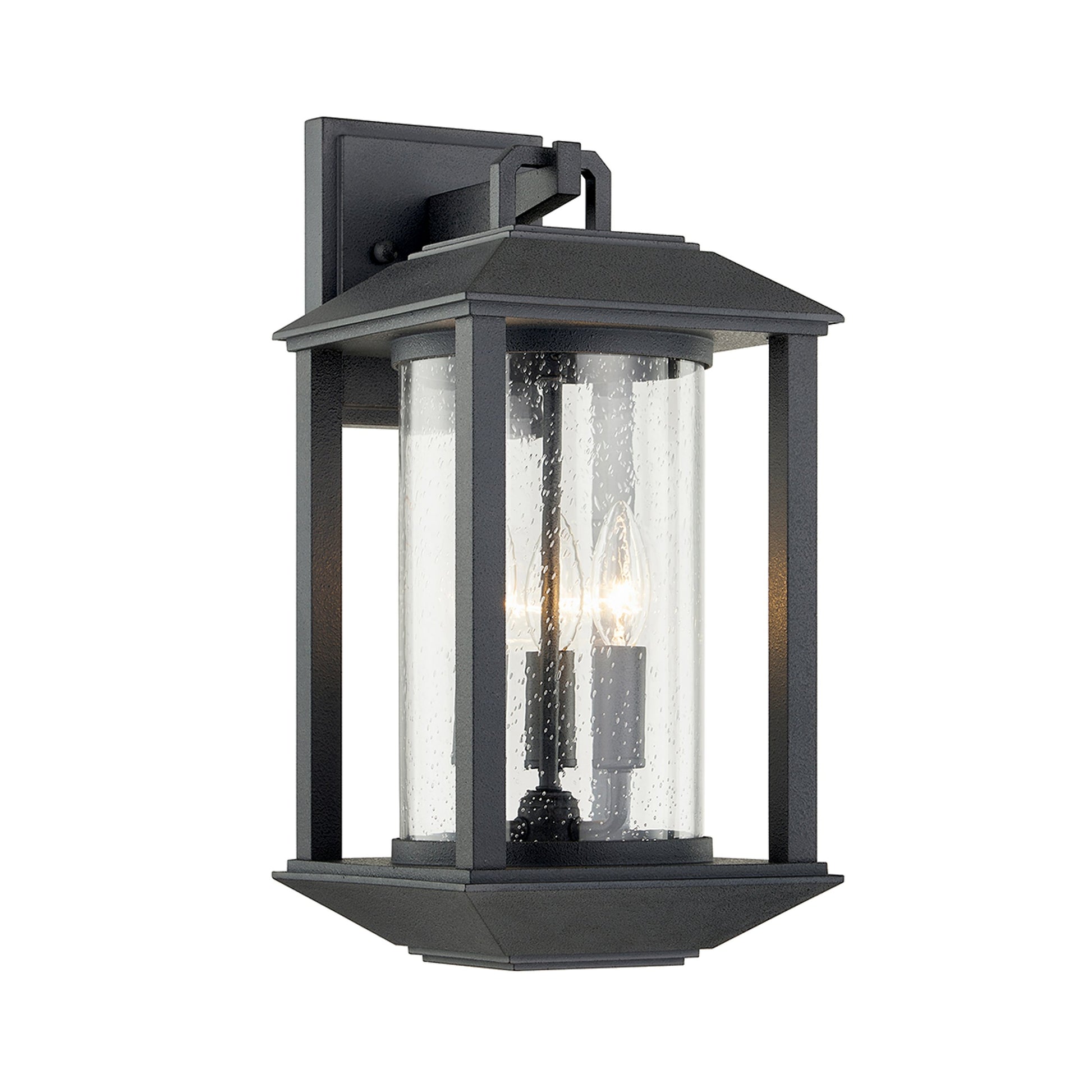 McCarthy Wall Light by Troy in weathered graphite. Made from hand crafted aluminum in a transitional style.