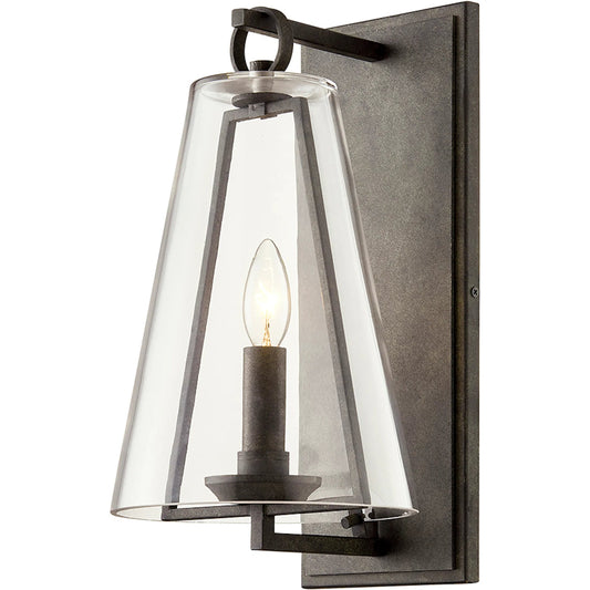 Adamson Wall Sconce by Troy in french iron. Made from hand worked aluminum in a modern style.