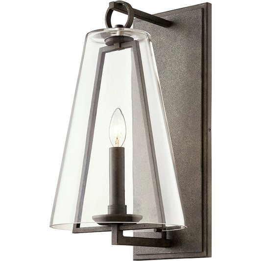 Adamson Wall Sconce by Troy in french iron. Made from hand worked aluminum in a unique style.
