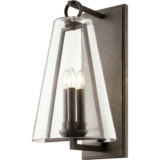 Adamson Wall Sconce by Troy in french iron. Made from hand worked aluminum in a unique style.