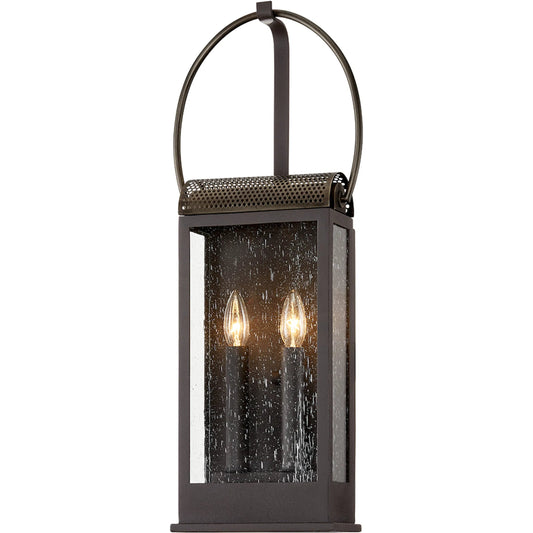 Holmes 2 Light Outdoor Wall Sconce by Troy in holmes bronze. Made from hand crafted aluminum in a traditional style.