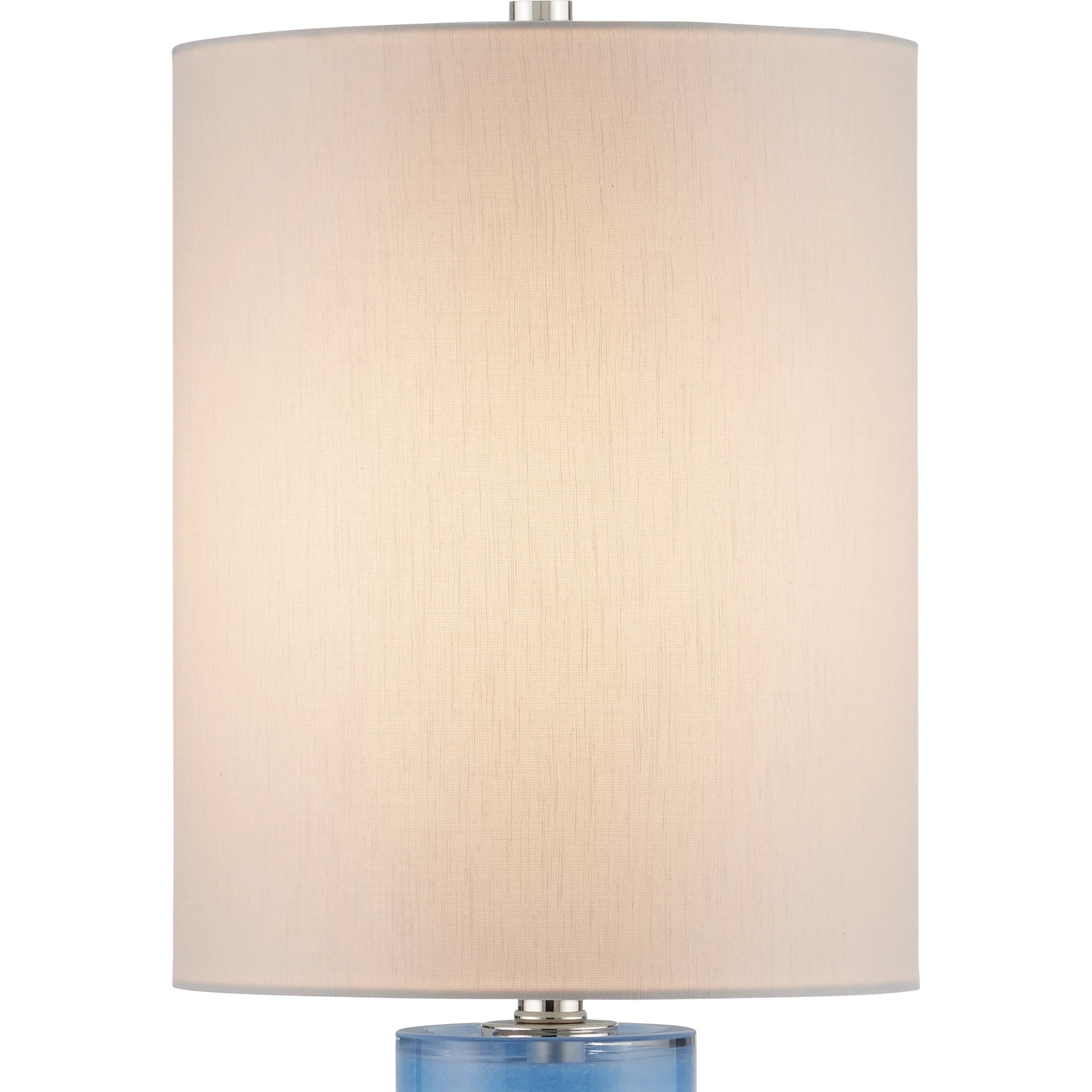 Aquaviva Table Lamp by Currey and Company in blue, clear, polished nickel. Made from glass, optic crystal, metal in a modern style.