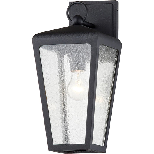Mariden Wall Light by Troy in textured black. Made from hand crafted aluminum in a transitional style.