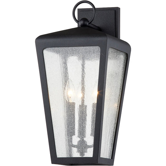 Mariden Wall Light by Troy in textured black. Made from hand crafted aluminum in a transitional style.