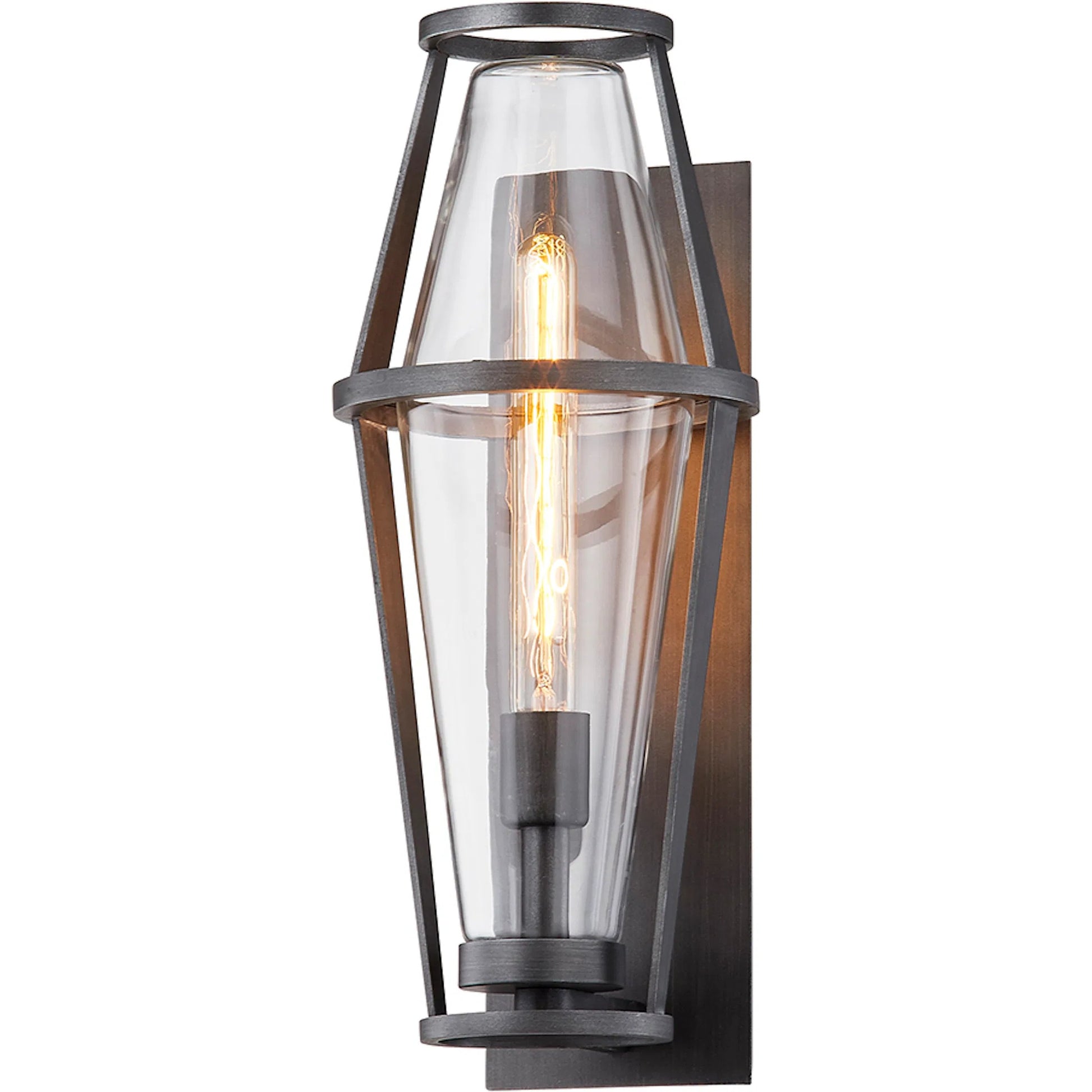 Prospect I Wall Sconce by Troy in graphite. Made from hand crafted aluminum in a modern style.