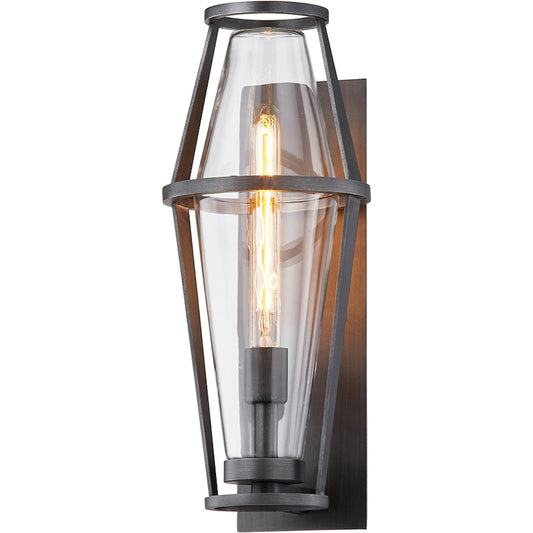 Prospect I Wall Sconce by Troy in graphite. Made from hand crafted aluminum in a modern style.