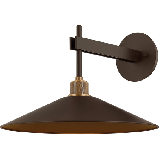 Harac Wall Sconce by Troy in patina brass, bronze. Made from aluminum in a unique style.