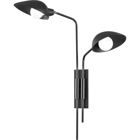 Leo Wall Sconce by Troy in satin black. Made from hand crafted iron in a modern style.