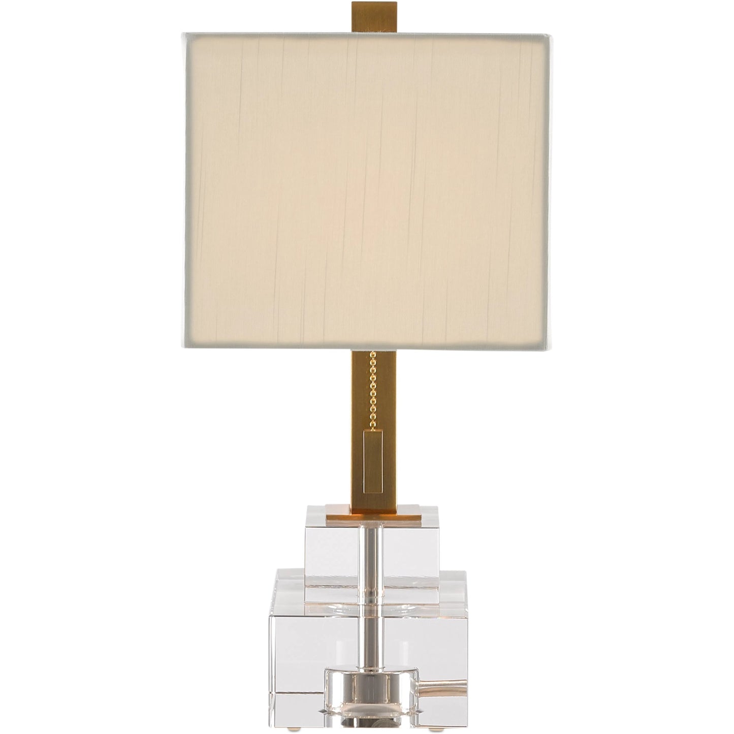 015 SR-823524 | Additional Silo | Chiara Table Lamp by Currey and Company in clear, antique brass. Made from optic crystal, metal in a transitional style.