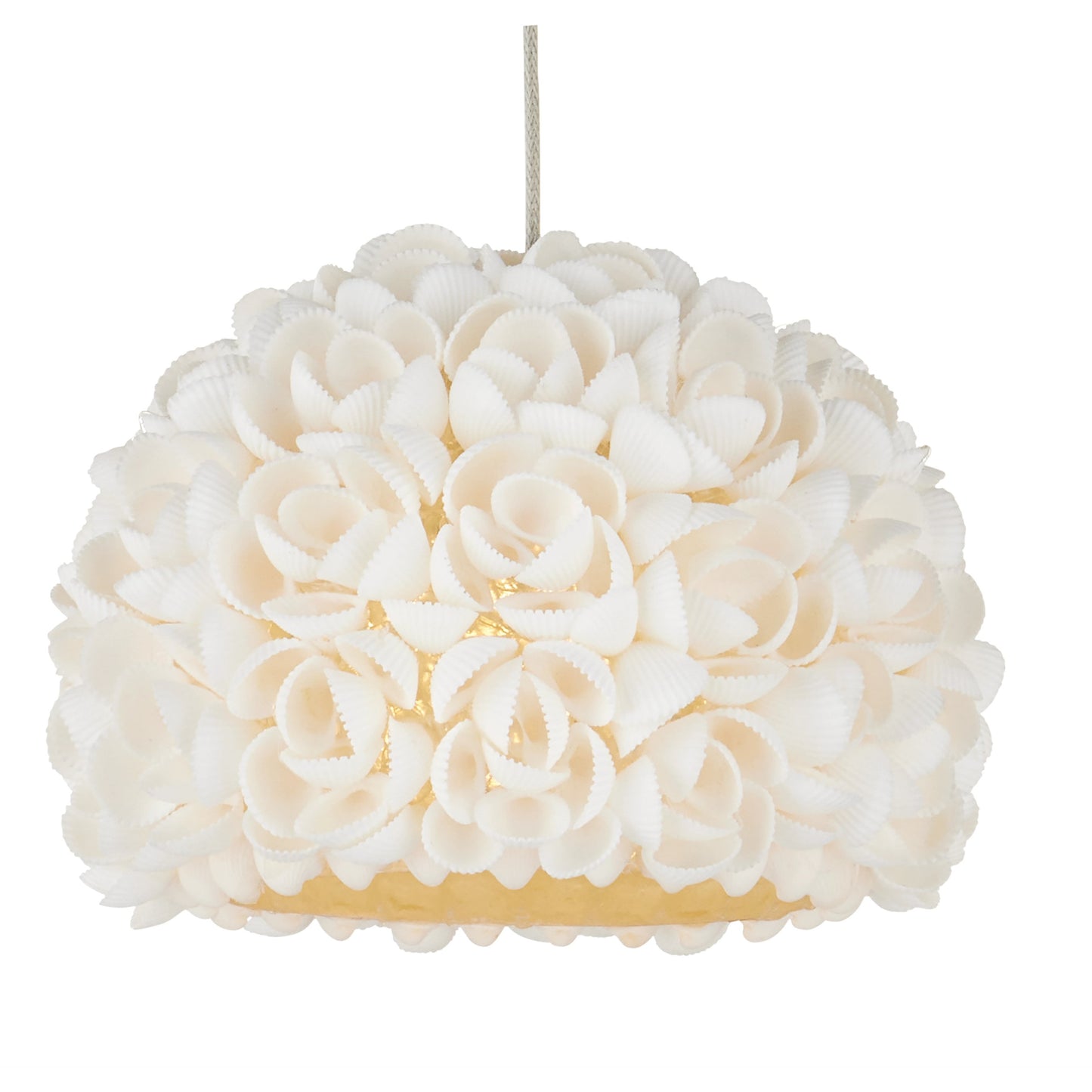 002 SI-2134113 | Closeup | Virtu 15-Light Rectangular Multi-Drop Pendant by Currey and Company in natural, silver. Made from clamrose shell, metal, composite in a modern style.