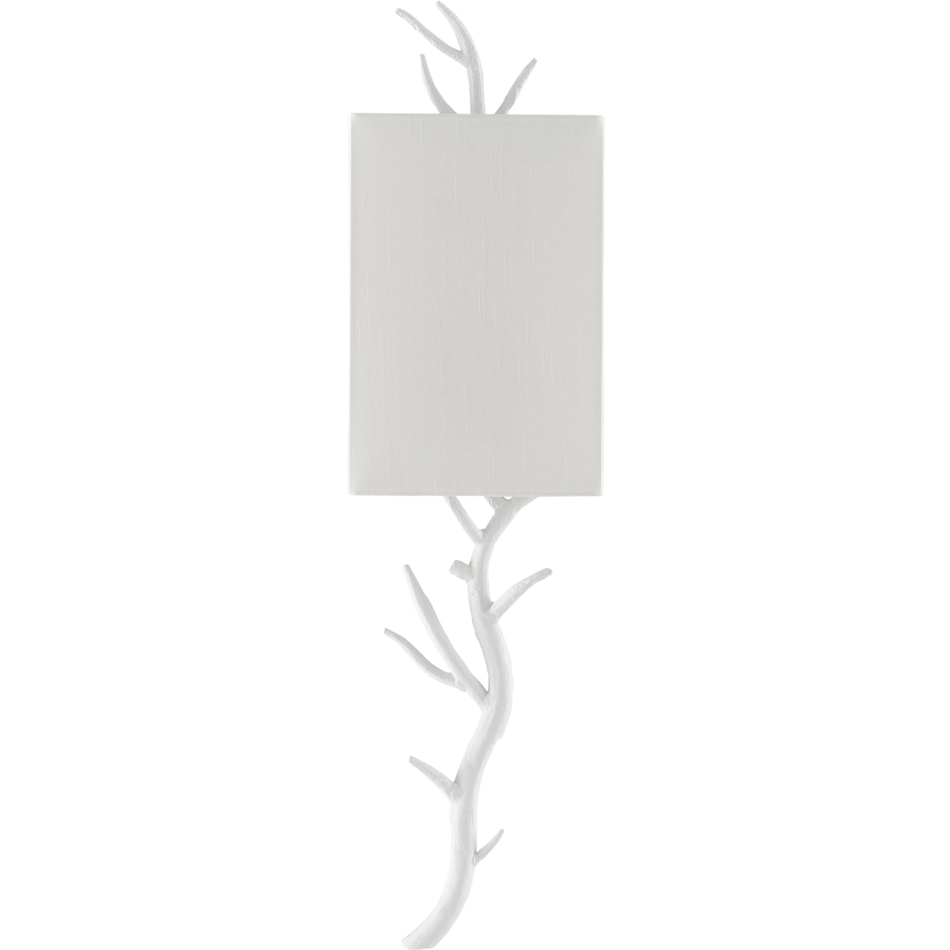 Baneberry Wall Sconce by Currey and Company in gesso white. Made from wrought iron in a transitional style.
