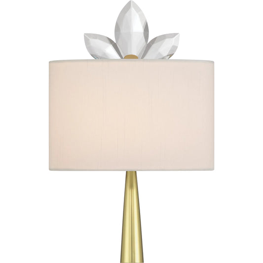 Trillium Wall Sconce by Currey and Company in clear, brass. Made from optic crystal, metal in a traditional style.