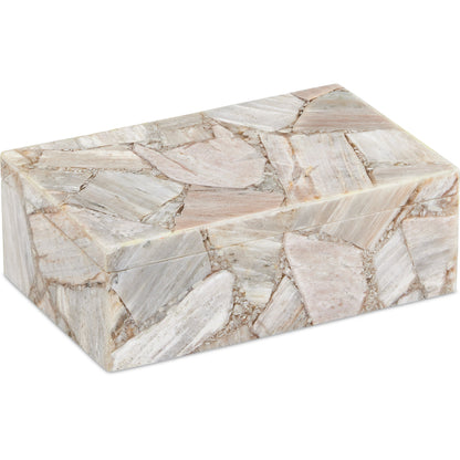 Jossa Aventurine Box by Currey and Company in natural. Made from banded aventurine in a modern style.