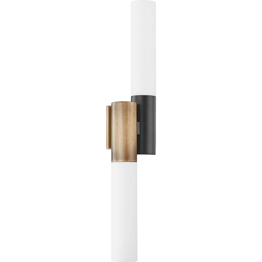 Koa Wall Sconce by Troy in patina brass, soft black. Made from steel in a modern style.