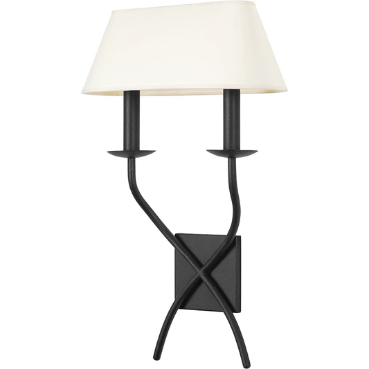 Lomita Two Light Sconce by Troy. Made from steel in a modern style.