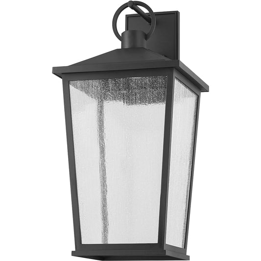 Soren I Exterior Wall Sconce by Troy in textured black. Made from unique in a traditional style.
