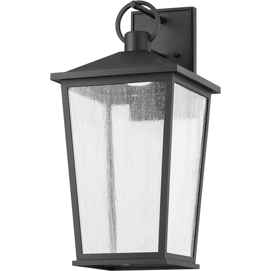 Soren I Exterior Wall Sconce by Troy in textured black. Made from unique in a traditional style.