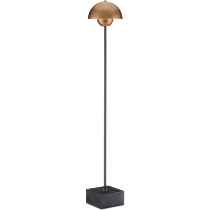 La Rue Floor Lamp by Currey and Company in brushed brass, black. Made from metal, marble in a modern style.