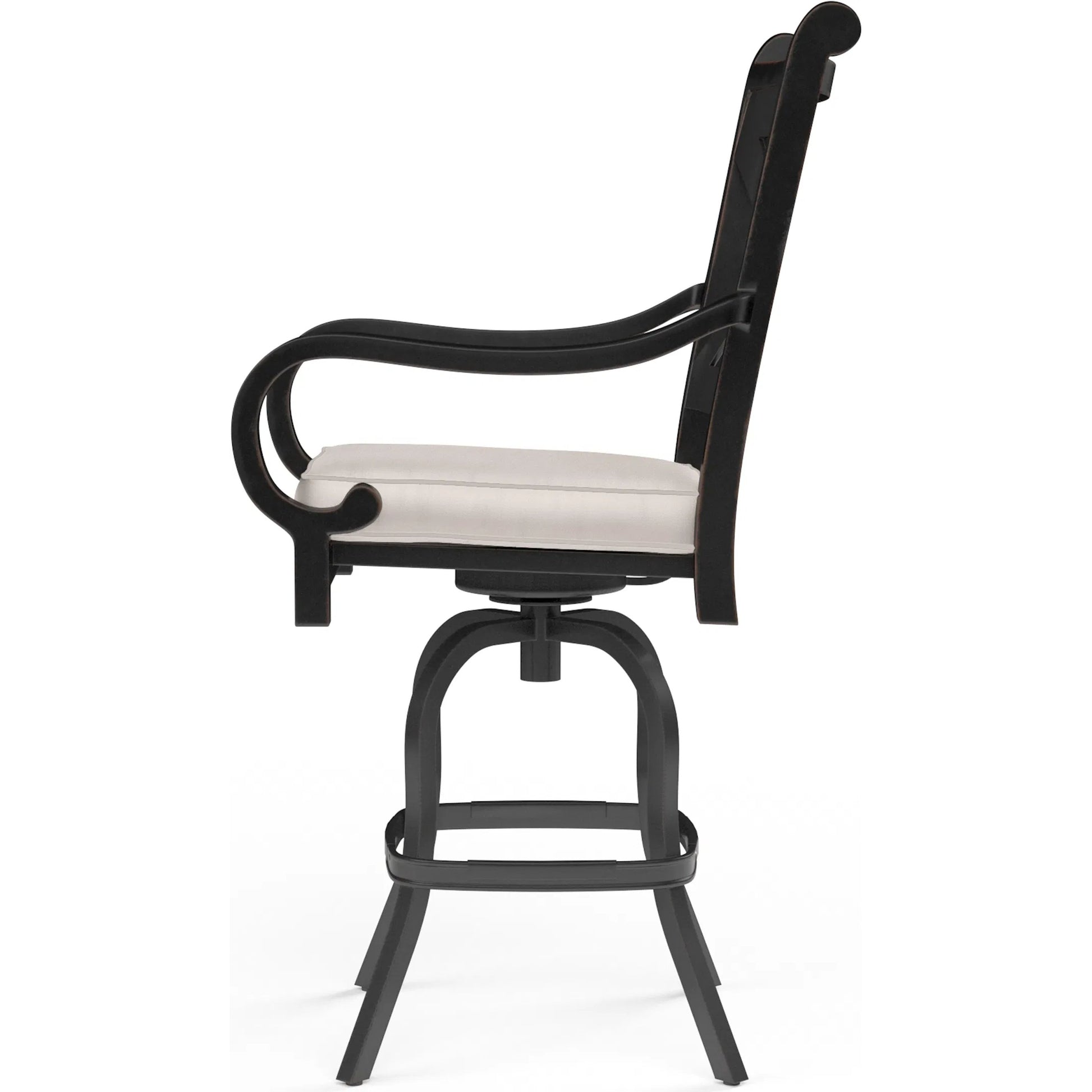 Monterey Outdoor Counter Stool by Sunset West in browns. Made from aluminum in a cottage & farmhouse style.