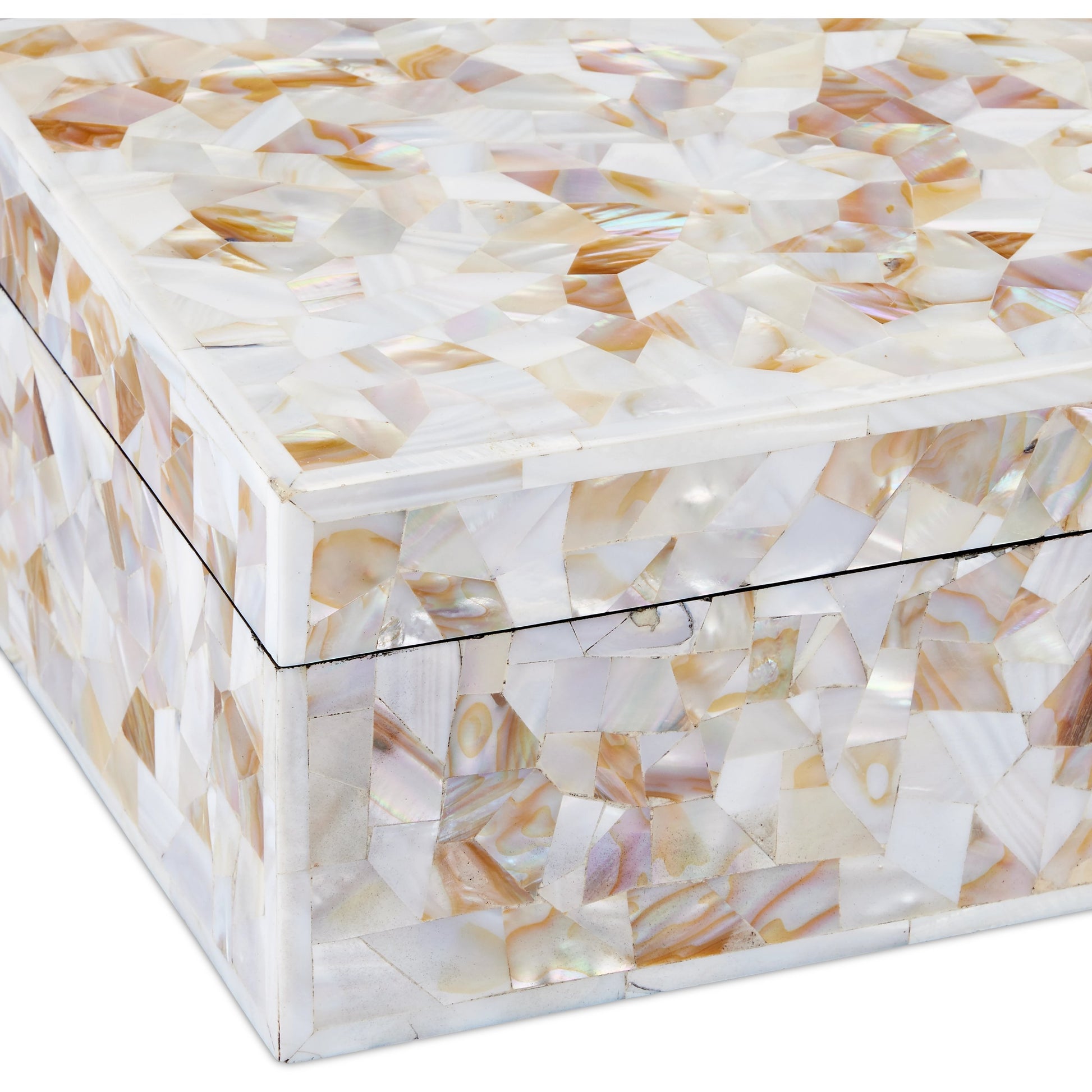 Uma Mother of Pearl Box Set by Currey and Company in natural. Made from mother of pearl in a modern style.