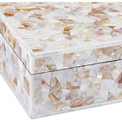 Uma Mother of Pearl Box Set by Currey and Company in natural. Made from mother of pearl in a modern style.