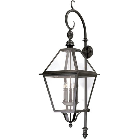 Townsend Wall Sconce by Troy in textured black. Made from hand worked iron in a unique style.